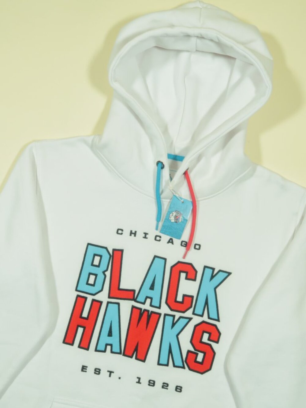 Chicago Blackhawks Four Stars Collection Hoodie Mens L White Pullover New
